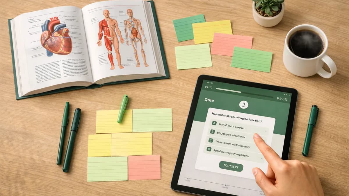 Anatomisk modell av menneskekroppen med organsystemer markert i farger